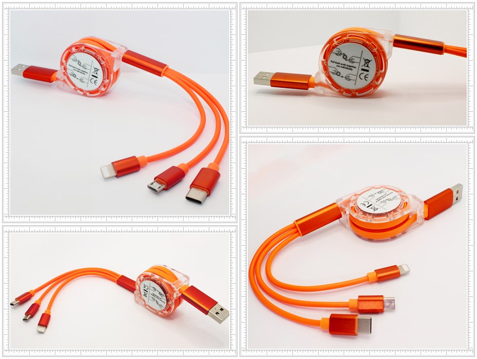 一拖三伸縮數據線