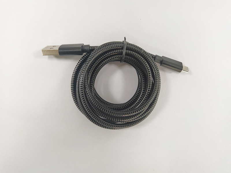 金屬軟管microUSB數(shù)據(jù)線，手機數(shù)據(jù)線定制廠家